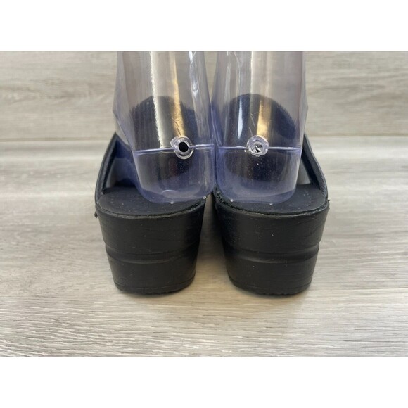 Dansko Karl Women's US 5.5 Black Leather Slip-On Round Toe Heel Mule Clog Shoes - Picture 4 of 11